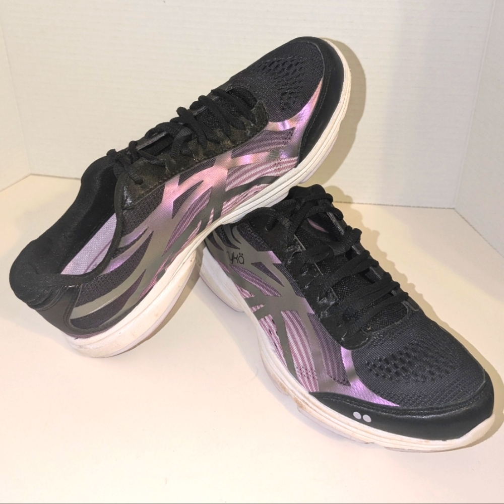 Ryka Women's Devo‎ Plus 3 Sneaker in Black with Purple Size 11M